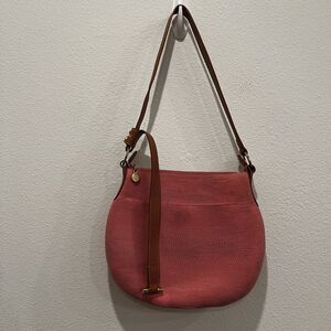 Eric Javits New York PINK straw Boho Shoulder Bag Adjustable Strap Travel Vtg